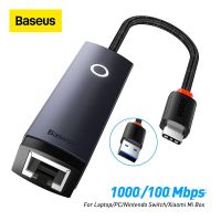 (Hulux electron)  Baseus USB Type C อะแดปเตอร์ RJ45 100/1000Mbps USB Ethernet การ์ดเครือข่ายสำหรับแล็ปท็อปพีซี Mi Box Nintendo Switch USB Lan