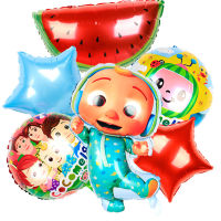 6pcs Cocomelon Family Banderitas Balloons set Watermelon PARTY FAVORS