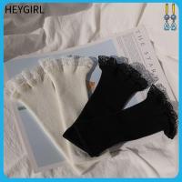 HEYGIRL เสื้อสเวตเตอร์ทั่วไป1คู่ถุงมือปั่นจักรยาน Penutup Bekas Luka แขนถอดออกได้แขนข้อมือเสื้อลายลูกไม้ข้อศอกแขนปลอมมีระบาย