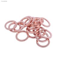 ﹍✺ 20 pcs Solid Copper Washer Flat Ring Gasket Sump Plug Oil Seal Fittings 10x14x1MM Washers Fastener Hardware Accessories