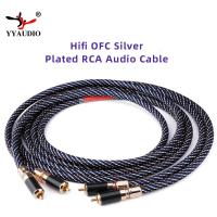 【YF】 High Quality Hifi RCA Audio Cable Dual Shielding 2RCA to Male Amplifier Interconnect For Home Theater DVD TV CD