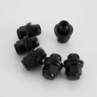 M12x1.5 Black LUG NUTS สำหรับ Toyota Corolla Avalon Camry Sienna Highlander Prius ล้อถั่ว37มม. ความยาว21มม. (1316 ") Hex