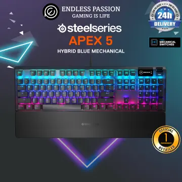 STEELSERIES - APEX 5 FULL SIZE WIRED MECHANICAL HYBRID BLUE