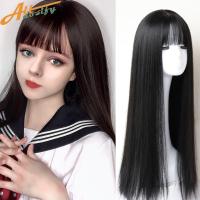 【jw】☬ Allaosify Straight Wig With Bangs Pink Mutiple Anime Synthetic Hair Womens Wigs