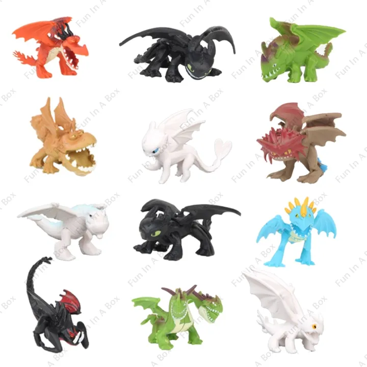 12Pcs/set How to Train Your Dragon Action Figure Toothless Light Night