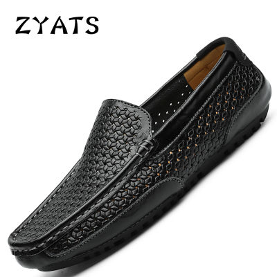 ZYATS 2018 ใหม่ Casual Men รองเท้าหนังแฟชั่น High - end Handmade ธุรกิจรองเท้า SLIP - Ons & Loafers - INTL
