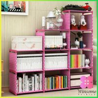 Winsome วางหนังสือ DIY ชั้น  ช่องวภางของอเนประสงค์  โครงอลูมิเนียม Multifunctional bookshelf