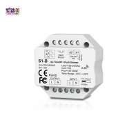 AC 110V - 220V S1-B Led Triac RF Dimmer use with R1 Remote 2.4GHz Wireless 1A 100W-288W Push Dimmer LED Switch Controller