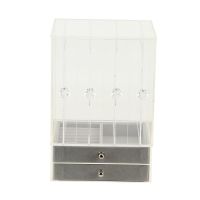 Clear Desktop Jewelry Storage Rack Stand Organizer Holder Earrings Display Box Transparent four doors and two drawers