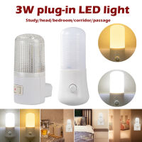 3W LED Night Light EU/US Plug Bedside Lamp For Children Baby Bedroom Wall Light Home Decoration Lamp