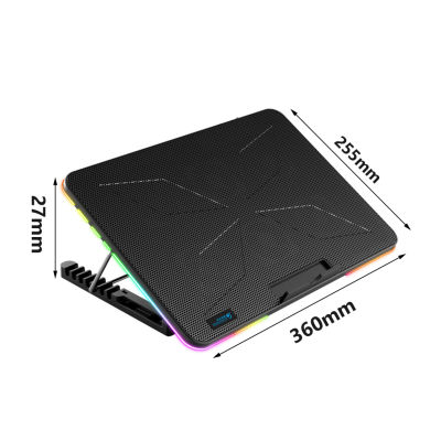 Coolcold Fashionable Laptops Cooler Cooling Pad RGB 6 Fans Gaming Cool Stand Compatible With Notebook PC Computer