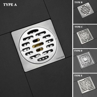 Stainless Steel Brushed Anti-odor Floor Drain Bathroom Kitchen Sink Shower Drain Waste Trap Drain 4 Inch Square Linear Drainage  by Hs2023