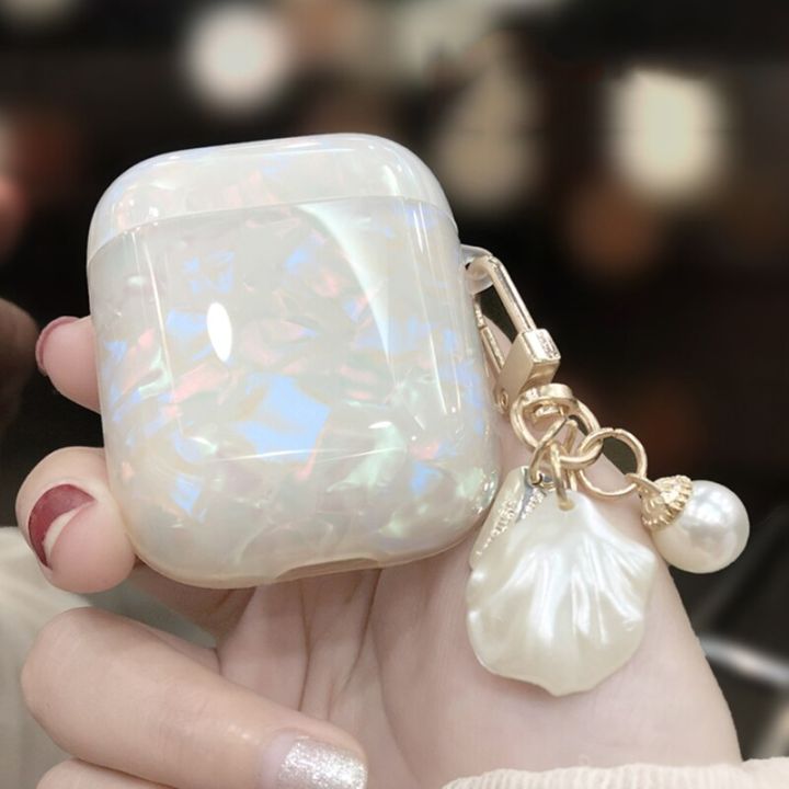 3d-pearl-pendant-water-drop-rainbow-leopard-print-hard-headset-cover-for-airpods-1-2-3-pro-headphone-earphone-case-pearl-gifts-headphones-accessories