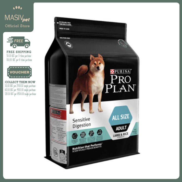 Purina Pro Plan Sensitive Digestion All Size Adult Dog Dry food Lamb ...