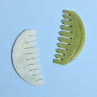 Jade Massage Comb Head Massager Lady Scalp Care Natural Jade Stone Combs Gua Sha Board Scraper Jade Massager