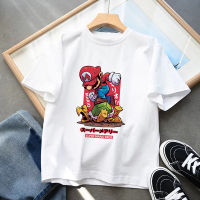 2023 NEWSuper Mario Bro เด็กเสื้อยืด Kawaii อะนิเมะตลกเกมการ์ตูนเด็ก Tees เสื้อแฟชั่น Harajuku Casual เสื้อผ้า Tops