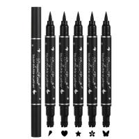 Stamp Eyeliner Smudge Proof Ultra Thin Tip Waterproof Liquid Eyeliner Stamp -Double Headed Black Eye Liner with Rollerball Long Lasting Cosmetics for Travel bearable