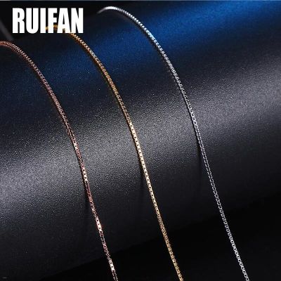 0.5mm 40/45cm Thin Box Chain Necklaces Gold/Silver/Rose Gold Color 925 Sterling Silver Necklace for Women Fine Jewelry YNC086