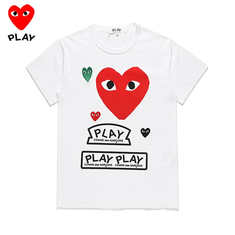 CDG T-shirt Comme Des Garcons Play Short Sleeves Red Heart Unisex Teen Adult Tee