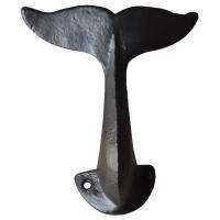 Cast Iron Whale Tail Decorative Wall Hook with Mounting Screws (18X7X5cm/7X2.75X1.96Inch)