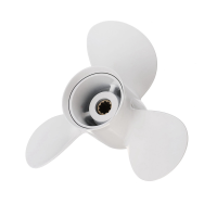 2X 664-45949-02-El Marine Boat Outboard Propeller 9 7/8 x 13 for Yamaha 20-30Hp Right-Hand Rotation 3 Blades White