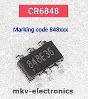 (1ตัว) CR6848 , CR6848S Marking code 848E36 , 848K09 , 848L52 , 848*** , IC PWM SOT23-6