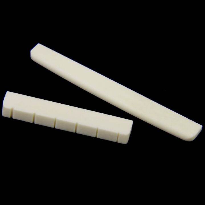 2-sets-of-4pcs-classical-guitar-slotted-saddles-nuts-bone-musical-instrument-parts-beige