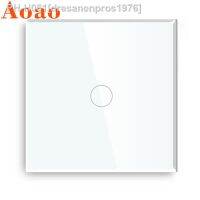 hot！【DT】 Wall touch light switch EU/UK standard Tempered Glass 1/2/3 gang No neutral wire Sensor 110V 220V no logo