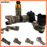 WENKEN 1PC การเดินป่า มัลติฟังก์ชั่น อุปกรณ์ประกอบฉากทางทหาร แคมป์ปิ้ง เอาชีวิตรอด เครื่องมือกลางแจ้ง ผ้าพันแผลลายพราง กาวในตัว เทปพันผ้าลายพราง