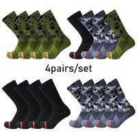 4pairs/set Camouflage Sports Cycling Socks Pro Competition Racing Mountain Bike Socks Compression Calcetines Ciclismo Hombre