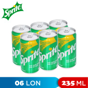 LỐC 6 LON NƯỚC NGỌT HƯƠNG CHANH SPRITE 235ML