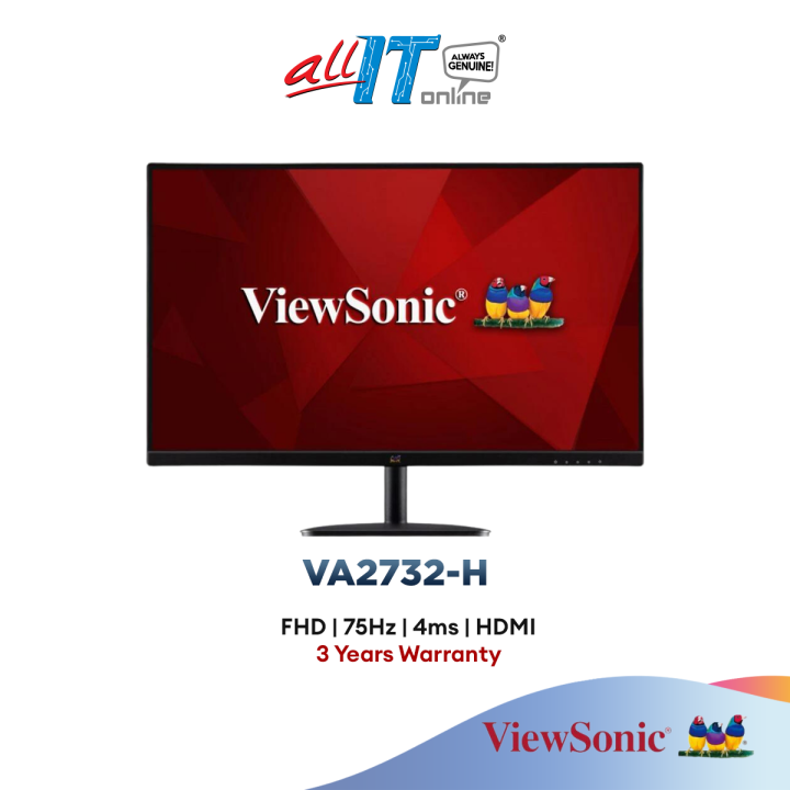 ViewSonic 27" VA2732H Full HD IPS 75Hz 4ms Frameless Flat LED Monitor