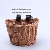 Front Handle Bike Basket Bicycle Basket Handmade Woven Rattan Bike Baskets Capacity Strong Load-bearing Front Handle Bicycle