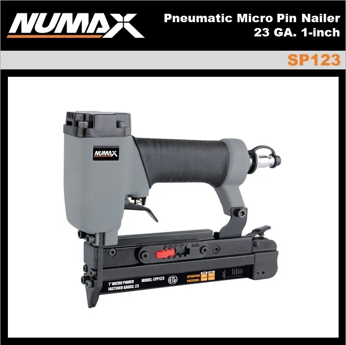 Micro Pin Nailer NuMax SP123 Pneumatic 23-Gauge 1 in