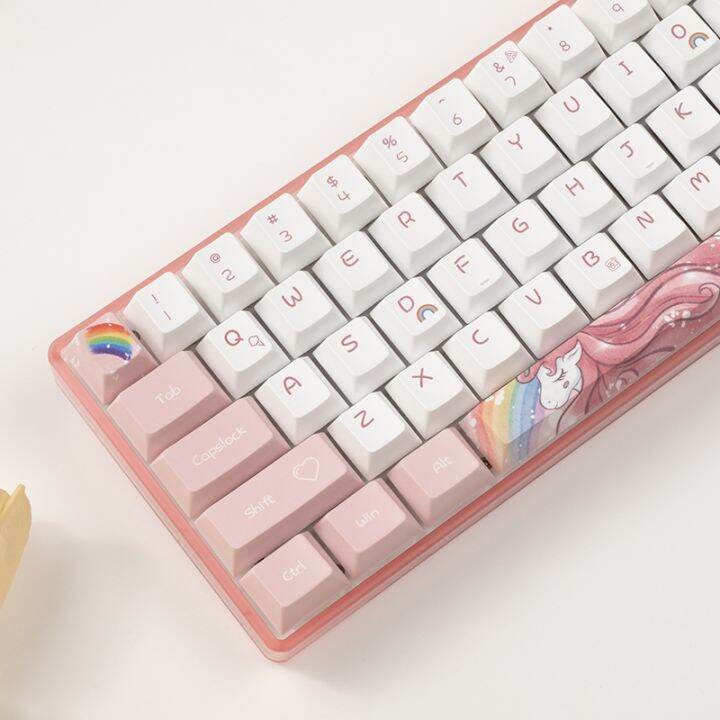 【Keycap Only】Rainbow Pony Keycap Unicorn Key cap 135 keys Cherry ...