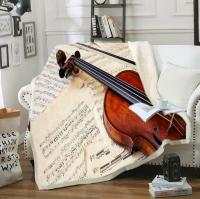 2 violin Print Fleece Blanket Sherpa blanket