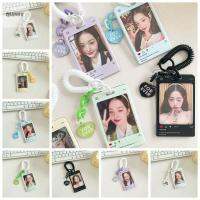 QIANNY โปร่งใส Kpop Photocard ผู้ถือลูกปัดอะคริลิกรูปหัวใจไอดอลภาพถ่าย Sampul Kartu บัตรเข้าถึงของขวัญสำหรับเด็กป้องกันนักเรียน