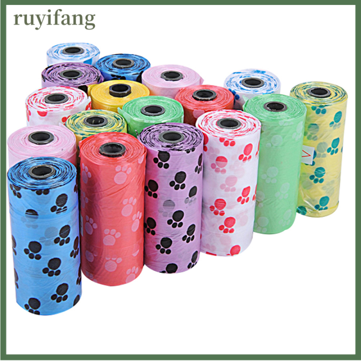 ruyifang-10x-rolls-pet-dog-puppy-cat-poo-poop-ขยะทิ้งถุงทำความสะอาด