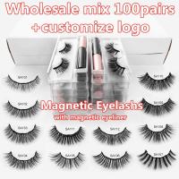 ขายส่ง Magnetic Eyelashes ชุด 3D Lashes ขนตาปลอมแม่เหล็กธรรมชาติพร้อม Magnetic Eyeliner ชุดแต่งหน้า Cilios จำนวนมาก