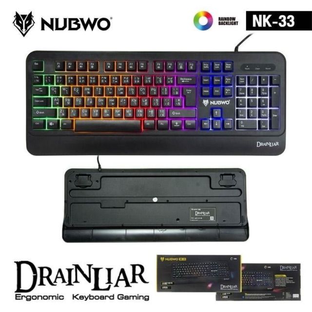 usb-keyboard-nubwo-nk-33-drainliar-black-คีย์บอร์ดสำหรับเล่นเกมส์-คีย์บอร์ดเกมมิ่ง-gaming-keyboard