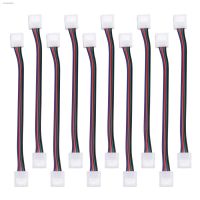 ✙¤ JACKYLED 10-Pack 5050 3528 RGB LED Light Strip Connectors 4-Pin 10mm Wide Solderless Strip to Strip Jumper Extension Wire Angle