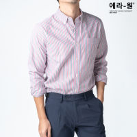 era-won Premium Quality เสื้อเชิ้ต ทรงปกติ Dress Shirt แขนยาว สี Red Flim