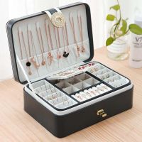 New Jewelry Box Double Layer Portable Organizer Ring Travel Watch Leather Display Storage Case For Earrings Necklace
