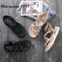 Marquise1997 ้องเท้าผูหญิง รองเท้าแตะลิ่ม รองเท้าแตะเสริมส้นผู้หญิง กันน้ํา มัลติฟังก์ชั่ ด้านล่างสบาย จับคู่ง่าย FDL2393GU4 39Z230927