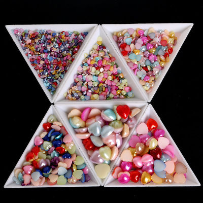 10Pcs Plastic Rhinestones Beads Crystal Nail Art Decoration Sorting Trays Accessory White