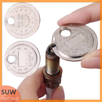 ? SUW 1PC 0.6-2.4mm Range COIN-Type Spark plug Gage Gap เครื่องมือ feeler Spark plug Gap เครื่องมือวัด