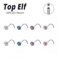 hotx【DT】 ASTM F136 Titanium Piercings Scew Nostril Nariz Stud Earrings Jewelry Piercing