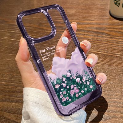 Transparent Shockproof Hard Acrylic Case For iPhone 14 13 12 11 Pro XS Max X XR 6s 7 8 Plus SE 2022 Soft Silicone Bumper Cover Phone Cases