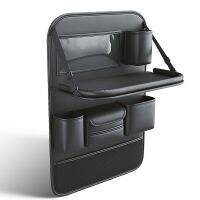 hotx 【cw】 Car Backseat Organizer With Tablet Tray Leather Storage Back Protectors Anti-Kick Mats