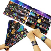 10 Pcs Space Party Slap Bracelets- Pinata Toy Loot/Goodie Bags Fillers Kids Pocket Slap Band Gift For Kids Birthday Party Favors